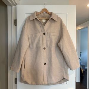 H&M Beige Textured Coat